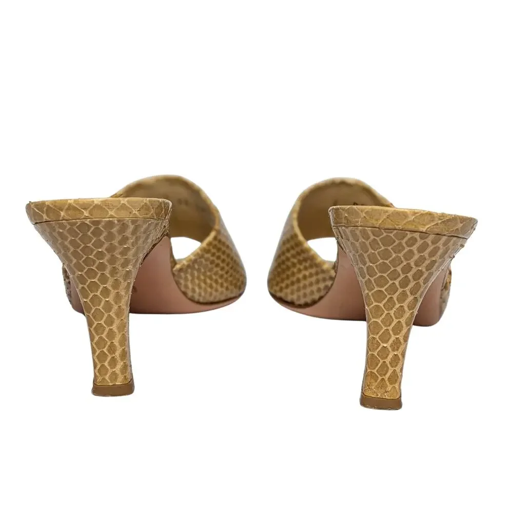 Salvatore Ferragamo Python Snakeskin Mules – Size 9 Narrow | Genuine Exotic Skin - Picture 3 of 6